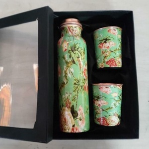 Botella de Agua Ecológica de Cobre con Ágata Impresa, a Prueba de Fugas, con Color y Tamaño Personalizables para Uso en el Hogar, Restaurante u Oficina - Product Image 1