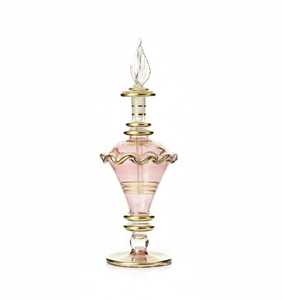 Flacon de parfum du temple pharaonique, fait à la main, en verre avec or 24 carats, inspiré du Grand Musée égyptien - Product Image 1