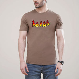 Camiseta de algodón 100% de alta calidad para hombre, Camiseta holgada de manga corta de color sólido, camiseta personalizada con logotipo impreso DTF para hombre - Product Image 1