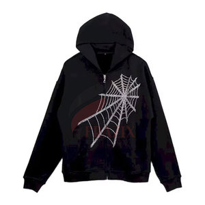 Sweats à capuche zippés en strass pour hommes de grande taille Sweats à capuche zippés en strass à la mode et élégants en stock pour hommes - Product Image 1