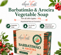 Kit de savons végétaux Alquiverde Natural Barbatimao et Aroeira (lot de 6) - Vegan et sans cruauté, écologique, 90g, soins de la peau
