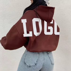 Vente en gros d'usine Sweat-shirt long léger en coton 100% pour femmes à épaules tombantes surdimensionné formel - Product Image 2