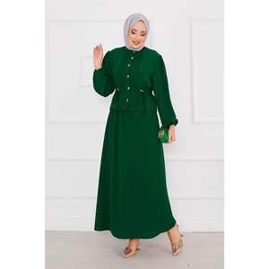 ชุดฮิญาบ2ชิ้นแบบรัดเอวสีมรกต - Product Image 5