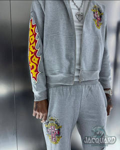 2024 Unisex Custom Logo Winter Sweatpants Suit Set Windproof Breathable Plus Size Baggy Tracksuit for Adults Heavyweight - Product Image 2