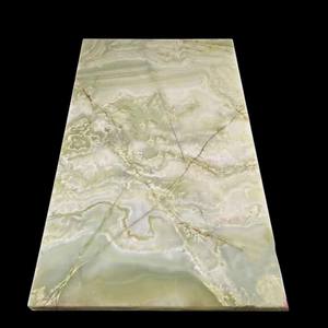 Diseños Modernos de Fósiles de Piedra, Losa de Ónix Verde Oscuro Translúcida con Luz Natural, Superficie Pulida, Pared de Villa Ecológica, Agra - Product Image 1