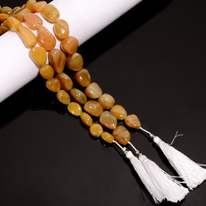 Cuentas de zafiro, cuentas lisas caídas de zafiro amarillo, cuentas de piedras preciosas de zafiro amarillo, cuentas de zafiro amarillo para la fabricación de joyas - Product Image 3