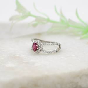Pink Tourmaline Oval <b>Ring</b> For Women October Birthstone 925 Silver <b>Dainty</b> Handmade <b>Ring</b> Engagement Jewelry For Her Elegant Design - Product Image 2