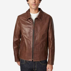 Vestes en cuir à col rabattu personnalisées pour hommes, vestes en cuir nouveau design à la mode pour hommes, vente en ligne - Product Image 3