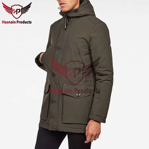 เสื้อคลุมพราคามีฮู้ดหนาอบอุ่นลําลองสําหรับบุรุษ - แจ็คเก็ตสตรีทแวร์สีทึบสําหรับแฟชั่นฤดูหนาว, ชุดคลุมกันลมสําหรับผู้ชาย - Product Image 5