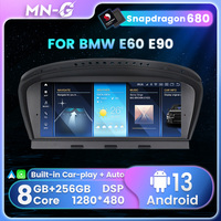 MEKEDE 8.8 Inch Snapdragon 680 8 Core Wireless CarPlay Untuk BMW Seri 3 E90 E91 Seri 5 E60 2004-2011 Stereo Mobil
