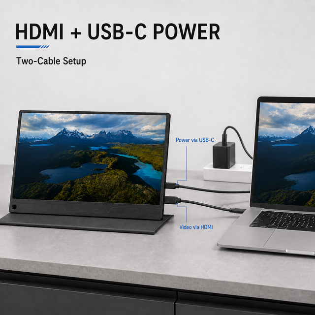 15.6-inch IPS Panel 4K Type C Portable Monitor with Built-in Speaker for Laptop External Display