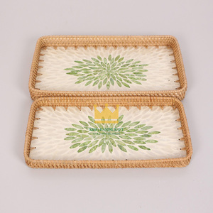 ถาดหวายหวายธรรมชาติแบบเวียดนามถาดเสิร์ฟสำหรับเครื่องครัวอุปกรณ์ตกแต่งบ้านงานฝีมือ - Product Image 2