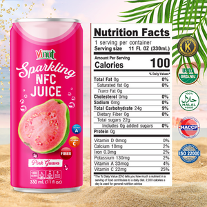 Para 330ml jugo de guayaba espumoso carbonatado OEM/ODM bebida Etiqueta Privada NFC muestra gratis FÁBRICA DE Vietnam 24 meses de vida útil - Product Image 4