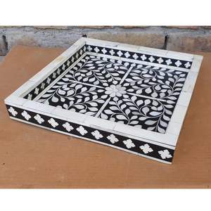 Plateau fait main en incrustation d'os standard meubles de restaurant à domicile plateau en incrustation d'os meilleure qualité grossiste d'Inde PAR HF CRAFTS - Product Image 6