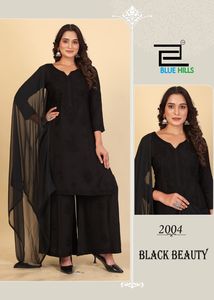Pantalón tradicional de rayón Kurti para mujer con Nazmine Dupatta All-Over Black Color Most Trending New Design - Product Image 2