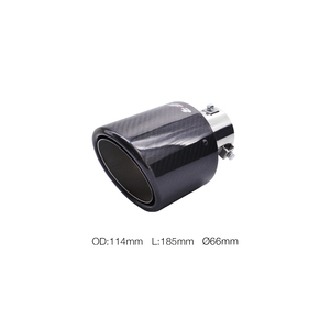 Terminal rond id 66mm, sortie en carbone inclinée 114mm - Product Image 1