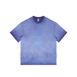 เสื้อยืดผ้าฝ้าย100% สำหรับทุกเพศเสื้อยืดวินเทจโอเวอร์ไซส์ระบายอากาศได้โลโก้ออกแบบได้ตามต้องการ - Product Image 4