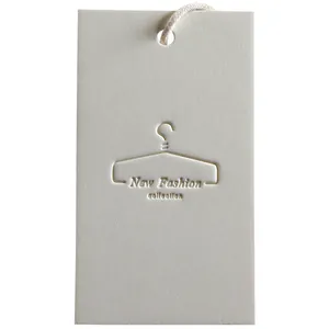 Luxe Dikke Papier Custom Made Kledingstuk Hangtag Swing Hang Tag Touw Reliëf Label Kleding Accessoires Prijskaartje