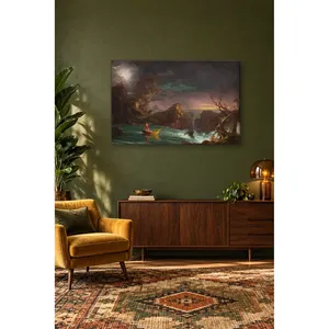 Fida Thomas Cole Le voyage de la vie : Bateau sur un rivage agité, impression sur toile - Product Image 2