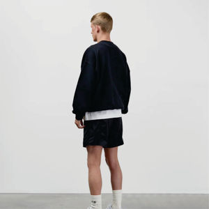 Sudadera con capucha extragrande bordada con logotipo personalizado para hombre 2024, sudadera básica informal de invierno en blanco, tela de lana lavada - Product Image 4