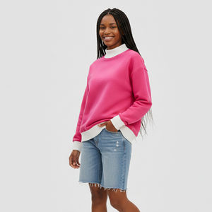 Premium haute qualité femmes Streetwear col montant hiver sweat avant coton polaire mélange grande taille - Product Image 6