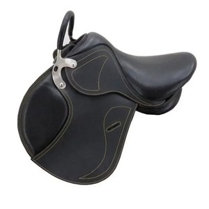 Custom English Horse Dressage Saddle Cowhide Leather Deep Seat with Yellow Stitching Billet Straps Western Style - Product Image 1