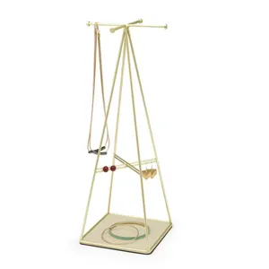 Soporte de joyería con revestimiento de oro, diseño simple, pequeño, para colgar joyería, nuevo, último soporte de Metal, precio al por mayor - Product Image 5
