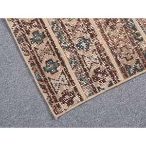 Vintage Turkish Small Rug 1.8x3.2 ft, <b>Brown</b> <b>Wool</b> Rug - Product Image 5
