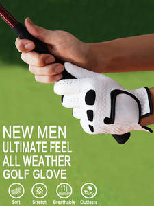 Vente directe d'usine Concevez votre propre logo Gant de golf respirant en cuir souple Sports en peau de mouton durable personnalisée - Product Image 4