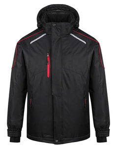 Veste Softshell d'hiver pour homme de haute qualité, imperméable, coupe-vent, respirante, à capuche, service OEM, teinte unie, doublure en polaire chaude - Product Image 3