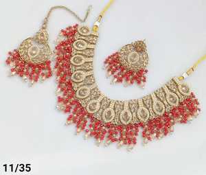 Plaqué or antique magnifique magnifique Zircon cubique cristal balancent goutte tour de cou collier de mariage bijoux avec boucles d'oreilles pour les femmes - Product Image 4