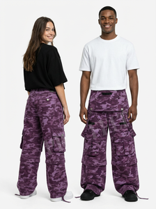 Pantalon cargo en denim camouflage unisexe, style tendance, coupe large, streetwear, décontracté, pantalon en denim ample - Product Image 6