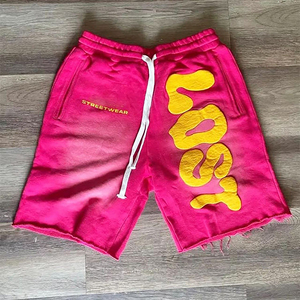 2024 Summer 360 GSM Cotton Spray Dyed Vintage Distressed Oversize Acid Wash <b>Shorts</b> for <b>Men</b> jogger, <b>Jogging</b> <b>Shorts</b> - Product Image 6