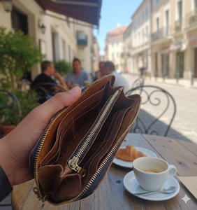 Anwar enterprises Manufacture Custom carazzy horse Leather Zipper Wallet <b>Men</b> RFID Blocking Leather Multi Card Holder Long Wallet - Product Image 3