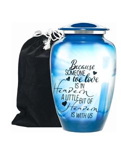 Urne souvenir de crémation artisanale Croix bleue pour cendres urne en métal pour cendres humaines urnes funéraires de luxe pour cendres adultes taille personnalisée - Product Image 6