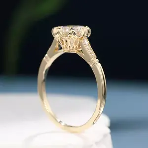 Bague de fiançailles magnifique en argent 925 pour femme Moissanite Diamond Wedding - Product Image 3