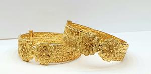 Venta al por mayor de alta calidad elegante 24K chapado en oro brazaletes de latón inoxidable pulseras de joyería de moda - Product Image 3