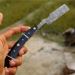 Maquinilla de afeitar recta profesional de acero inoxidable de Damasco, maquinillas de afeitar plegables reutilizables para barberos profesionales del afeitado - Product Image 3