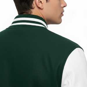 Vestes universitaires en laine Melton pour hommes Vente en gros Veste Letterman avec manches en cuir - Product Image 5