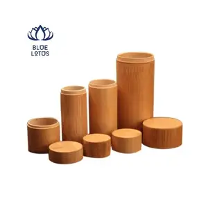 Tampa de madeira de bambu, armazenamento de chá, açúcar, café, caixa de lata