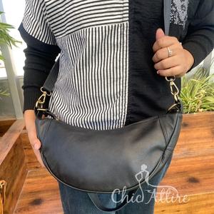 Sac sous le bras personnalisé Sacs à main en cuir véritable Sac à main de créateur pour femmes Sac à bandoulière de grande capacité en demi-lune à la mode pour femmes - Product Image 1