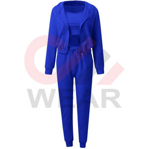 Conjunto de pantalones de chándal informales para mujer 2024, Sudadera con capucha y cremallera sólida, conjunto de 3 piezas, pantalones de chándal en nuevo estilo - Product Image 3