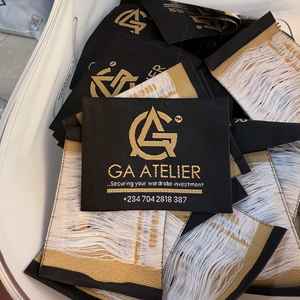 Etiqueta tejida de ropa de marca personalizada 100, alta calidad, 2x5cm, pliegue final/pliegue central, etiqueta de tela para ropa, logotipo, estampado en caliente - Product Image 3