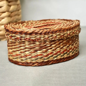 Boîtes de rangement pour l'organisation de la maison et du bureau bacs colorés en jonc de mer avec le prix le moins cher personnalisation OEM accepter - Product Image 2