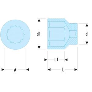 Facom 1'' Drive <b>12</b>-<b>Point</b> <b>Sockets</b> Premium Quality Product Category - Product Image 2