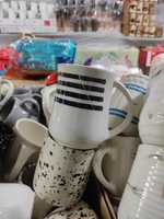 Mug à café en céramique et porcelaine, 330 ml, blanc, personnalisable, anti-fuite, réutilisable, passe au lave-vaisselle, classique, pour hôtels et restaurants