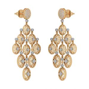 ต่างหูแบบติดหูสไตล์ฮิปฮอปสำหรับผู้หญิง ชุบทองและเงิน ประดับด้วยมอยส์ซาไนต์ สวยหรู ทันสมัย ระยิบระยับ ทนทาน ได้รับการรับรองจาก EGL - Product Image 3