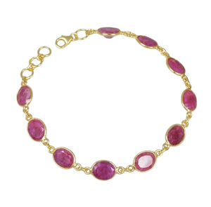 Pulsera de tenis de la mejor calidad de la India hecha a mano, pulsera de plata de ley 925 sólida de tenis exquisita con joyería de piedras preciosas de rubí fino - Product Image 1