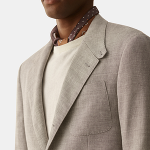 <span class=keywords><strong>Blazer</strong></span> da <span class=keywords><strong>Uomo</strong></span> <span class=keywords><strong>di</strong></span> Design Premium, Mezza Tela, Misto <span class=keywords><strong>Lino</strong></span> e Lana, Vestibilità Slim, Monopetto, Revers a Notch, per Ufficio e Uso Quotidiano - Product Image 4