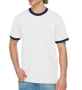 Camiseta Ringer de algodón de manga corta para hombre, camisetas unisex con logotipo personalizado - Product Image 4